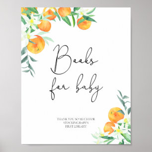 Poster Aquarelles oranges, livres pour bébé