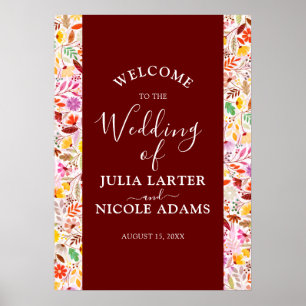 Poster Aquarelles vives Fleurs de tulipe d'été Mariage
