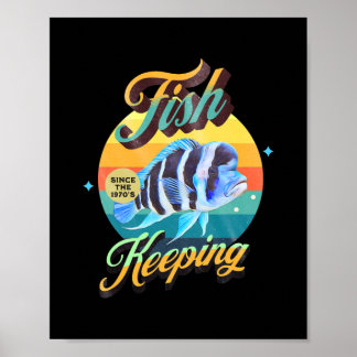Poster Aquarium Fish Keeping Frontosa Cichlid années 1970