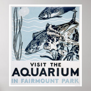 Poster Aquarium Phildadelphia 1937 WPA
