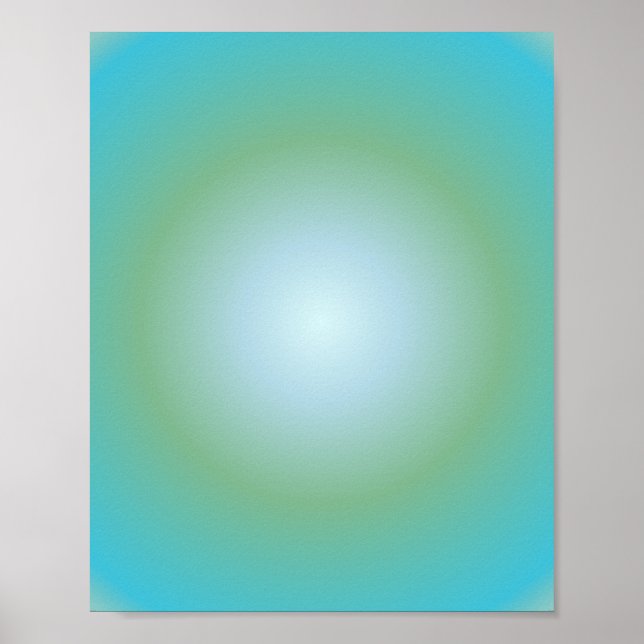 Poster Aquarius Aura Gradient Zodiac, Blue Green Gradient (Devant)