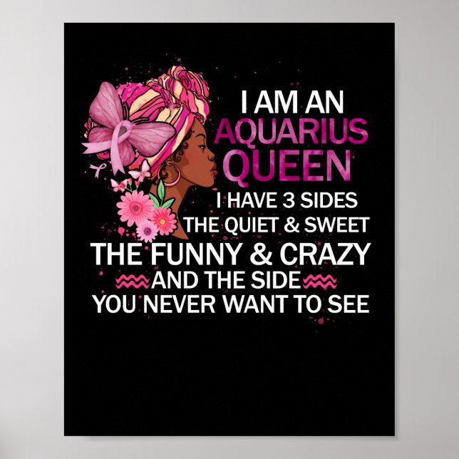 Poster Aquarius Black Queen J'ai 3 Sides April Girl (Devant)