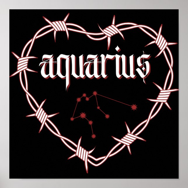 Poster Aquarius Constellation Art céleste gothique foncé (Devant)