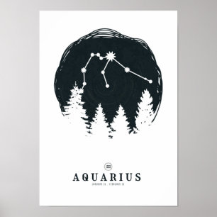 Poster Aquarius Constellation Zodiac
