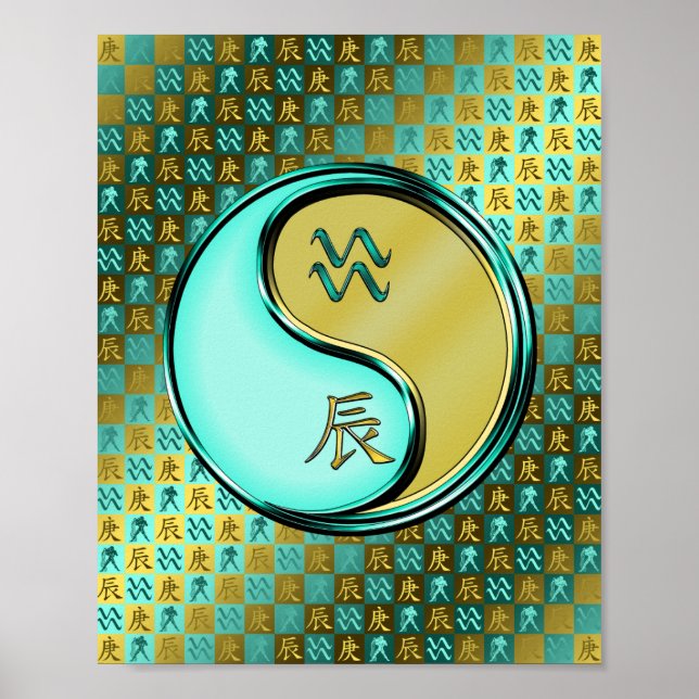 Poster Aquarius & Dragon Métal (Devant)