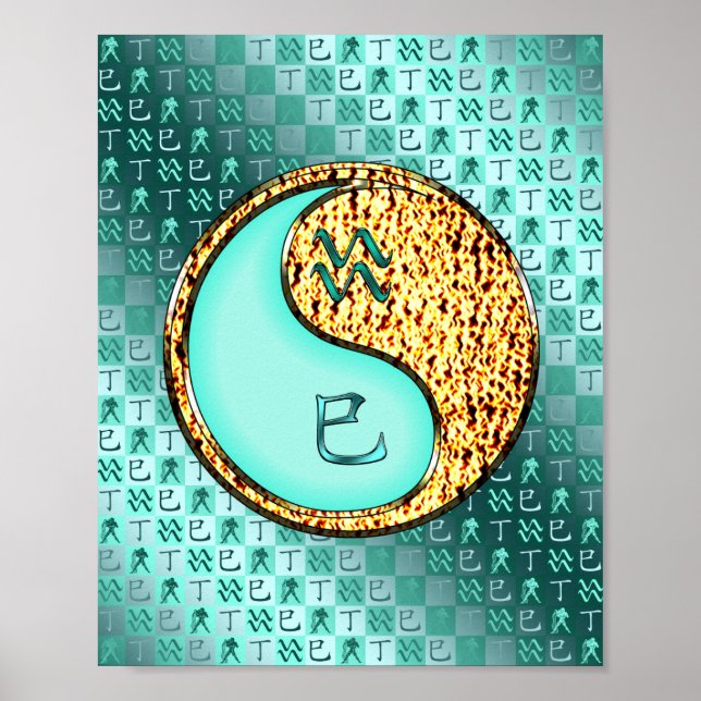 Poster Aquarius et serpent à feu (Devant)