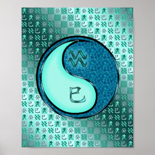 Poster Aquarius et Serpent d'eau