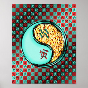 Poster Aquarius et Tigre de Feu