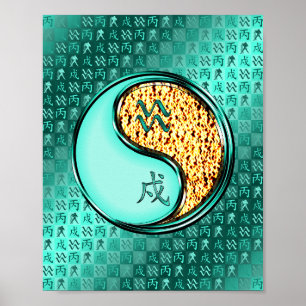 Poster Aquarius & Fire Dog