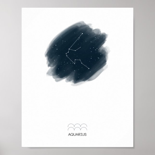 Poster Aquarius Zodiac (Devant)