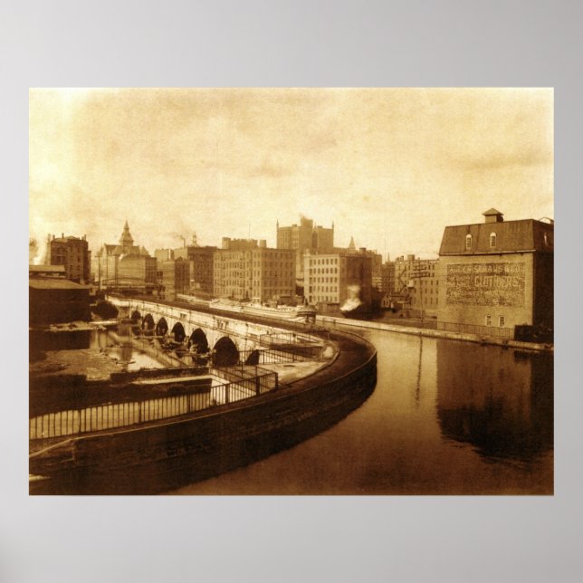 Poster Aqueduc du canal sur la rivière Genesee 1910 (Devant)