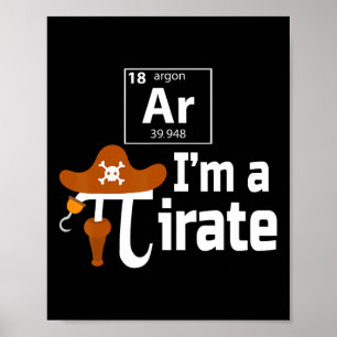 Poster Ar I'm A Pirate Funny Pi Pun Science Mars 14 3.14