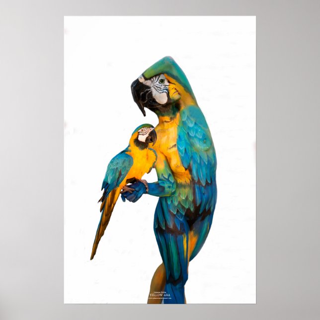 Poster Ara jaune par Johannes Stötter (Devant)