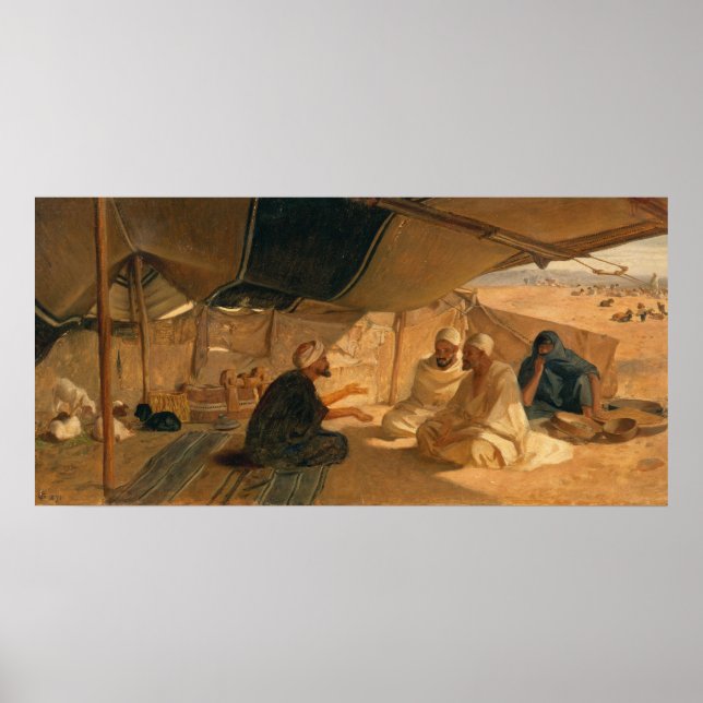 Poster Arabes dans le désert, 1871 (Devant)