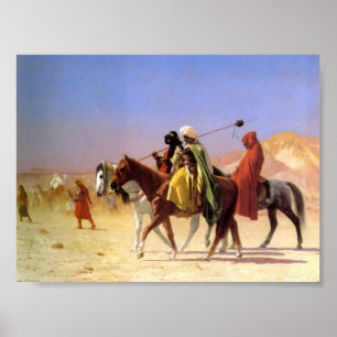 Poster Arabes traversant le désert par Gerome Canvas Impr