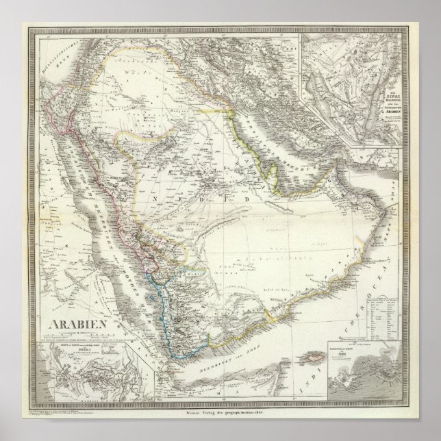 Poster Arabien - Péninsule arabique (Devant)