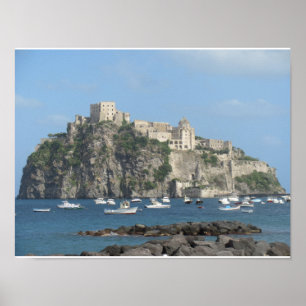Poster Aragonese Castle, Ischia, Italy