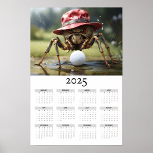 Poster Araignée en Casquette rouge Jouer au calendrier du