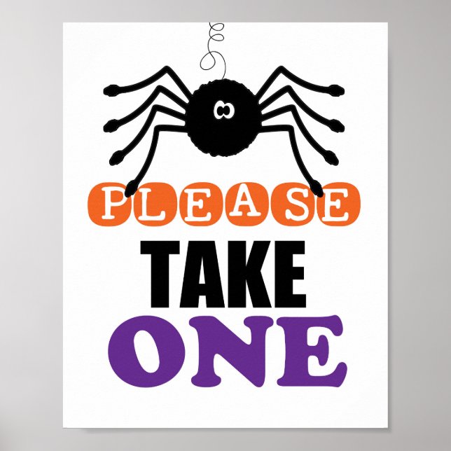 Poster Araignée Halloween S'Il Vous Plaît Prendre Un (Devant)