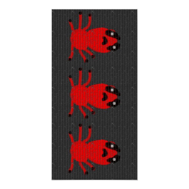 Poster Araignées rouges Brown Araignée murale Graffiti En (Devant)