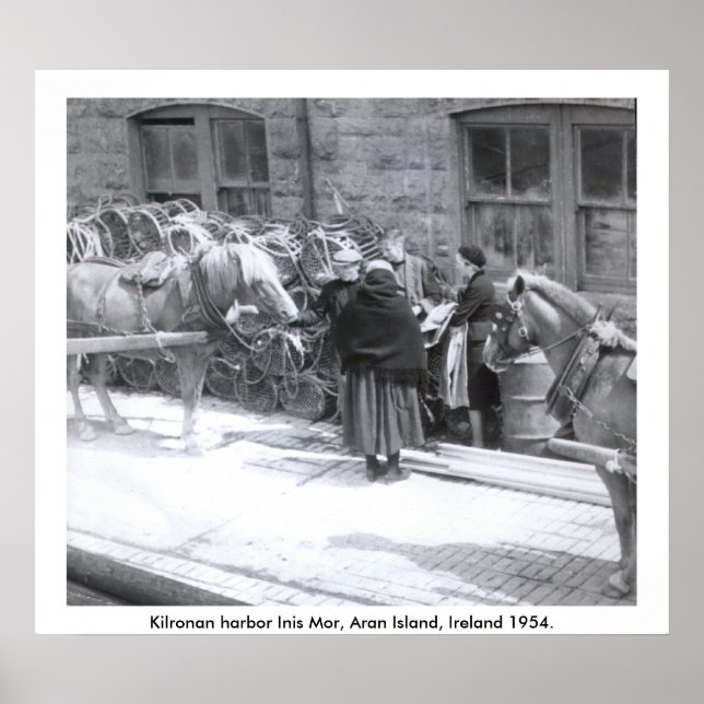 Poster Aran Island Inis Mor, Kilronan Harbour Scene (Devant)