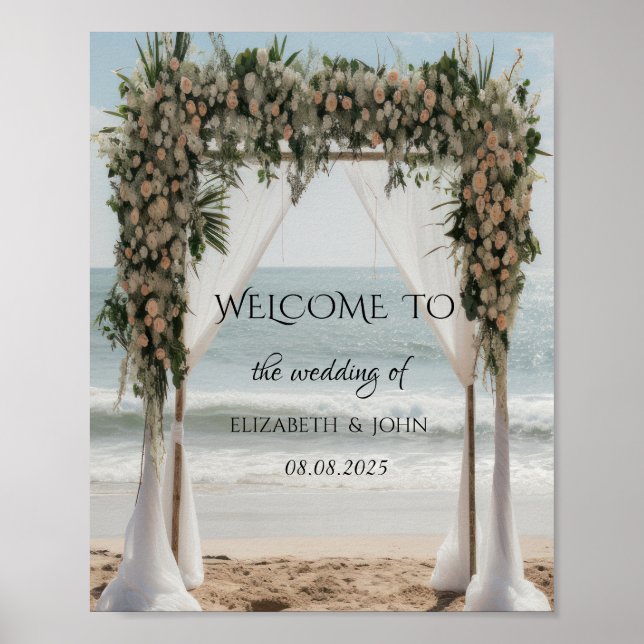 Poster Arbor Floral Tropical de Plage (Devant)