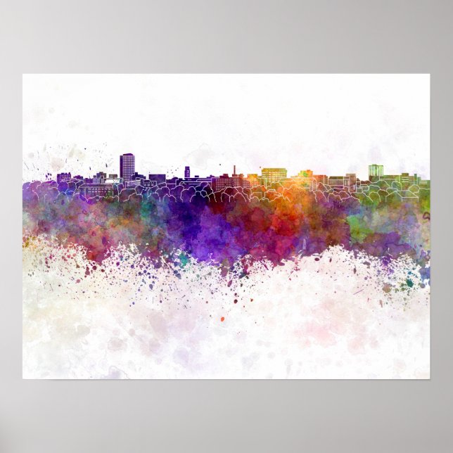 Poster Arbor skyline en aquarelle arrière - plan (Devant)