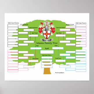 Poster Arborescence de la famille Adams