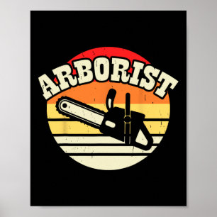 Poster Arboriculteur Bûcheron Grimpeur d'arbres Coupeur E
