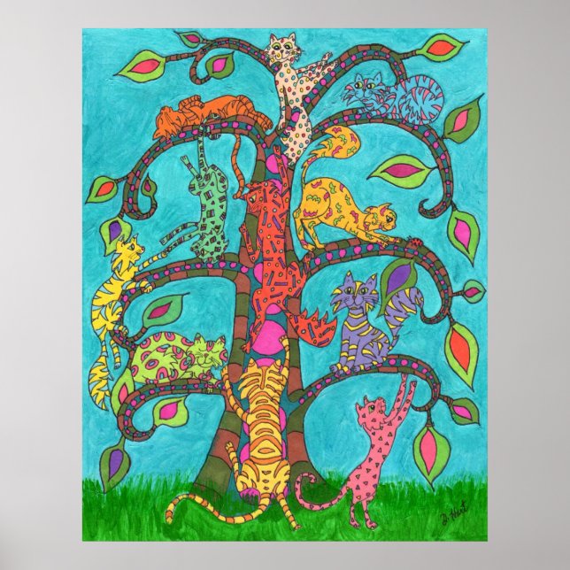 Poster Arbre à chat (Devant)