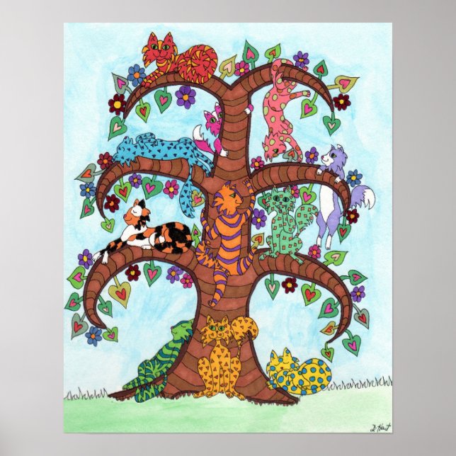 Poster Arbre à chat de vie 3 (Devant)
