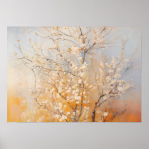 Poster Arbre à prune en floraison