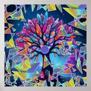 Poster Arbre Abstrait cristal