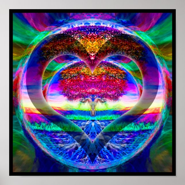 Poster Arbre arc-en-ciel du coeur (Devant)