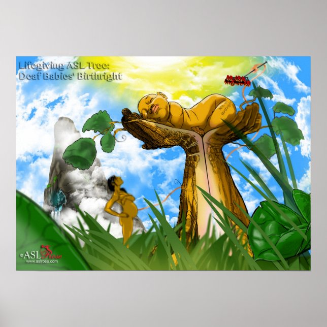 Poster Arbre ASL à vie : droit de naissance des bébés sou (Devant)