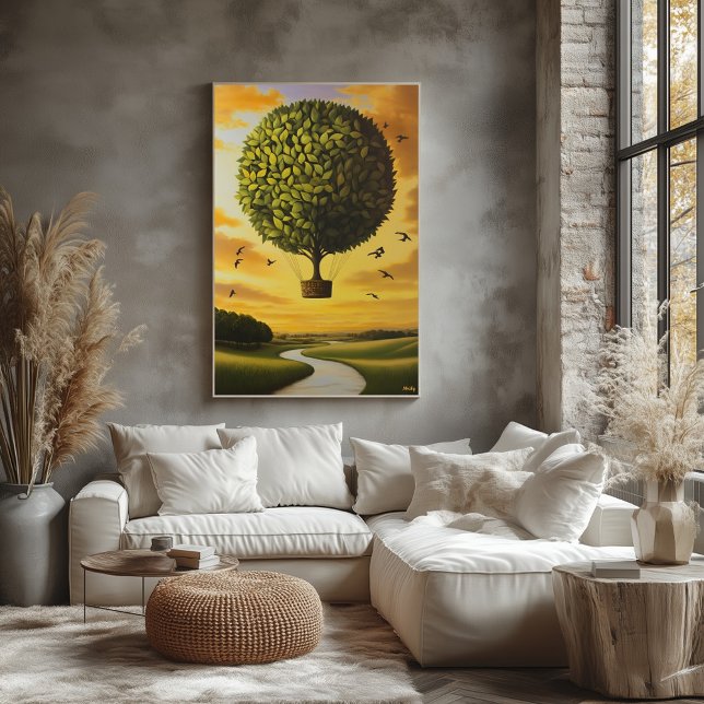 Poster Arbre ballon de paysage onirique surréaliste sur u (Créateur téléchargé)