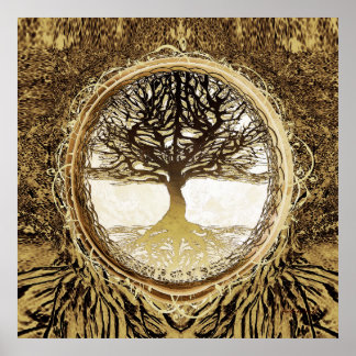 Poster Arbre Brown de l'arbre de vie