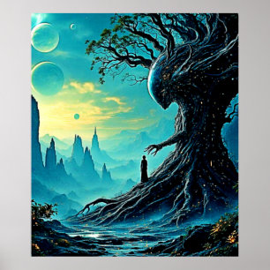Poster Arbre cosmique de vie Imaginaire