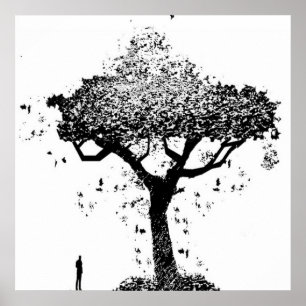 Poster Arbre d'affiche de cendre