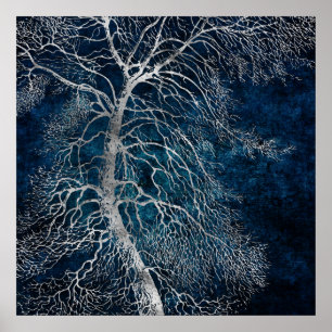 Poster Arbre d'argent de minuit - peuplier noir