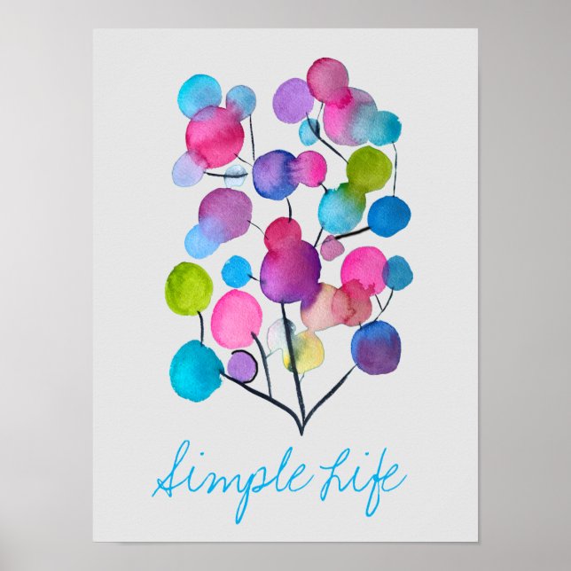 Poster Arbre d'art abstrait rose mignon (Devant)