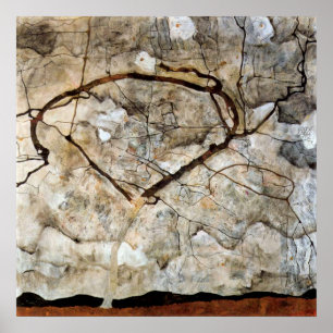 Poster Arbre d'automne en mouvement par Egon Schiele