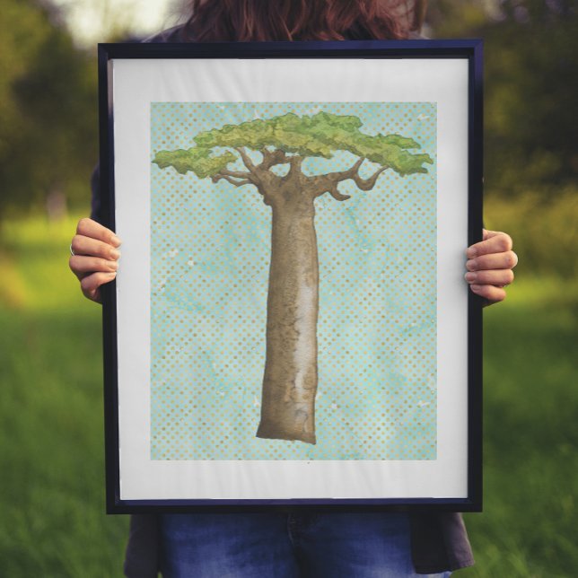Poster Arbre de baobab aquarelle (Créateur téléchargé)