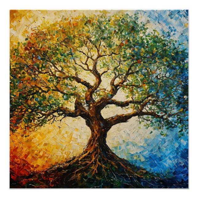 Poster Arbre de connaissances - Peinture à l'huile (Devant)