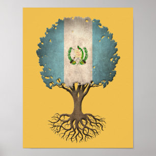 Poster Arbre de drapeau de la vie guatémaltèque