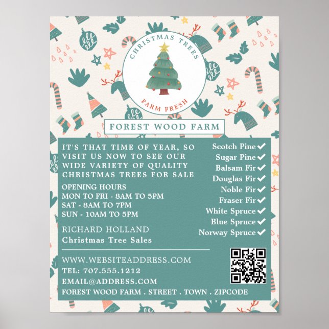 Poster Arbre de fête et Arrière - plan, ventes d'arbres d (Devant)