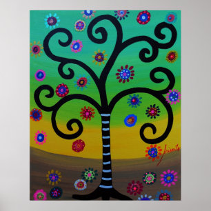 POSTER ARBRE DE LA PEINTURE DE LA VIE