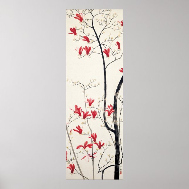 Poster Arbre de Magnolia par Kobayashi Kokei, art japonai (Devant)