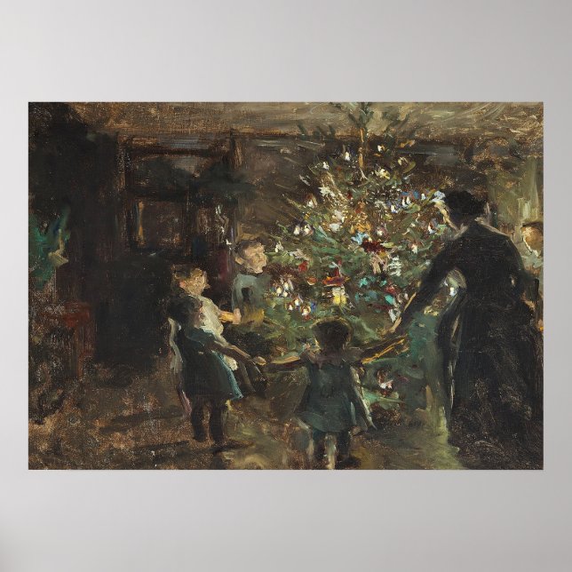 Poster Arbre de Noël Art Vintage (Devant)