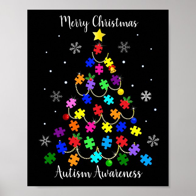 Poster Arbre de Noël autiste (Devant)